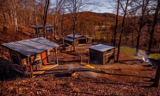 Lynx Cabin | Glamping Cabin | Huge Window | Over a Creek
