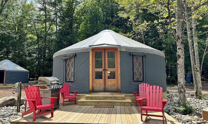Warrensburg RV Rental | Glamping Private Lake Escape - Waterfront Yurt @ Daggett Lake