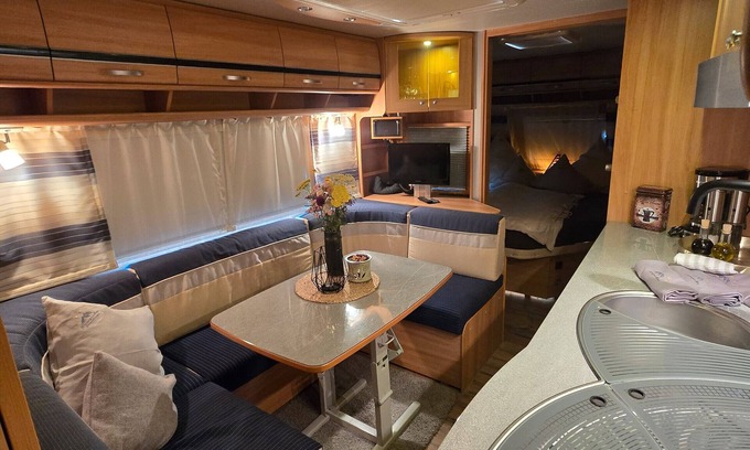 Muenchberg RV Rental | Glamping 'Rosenzauber' with Shared Pool, Wi-Fi and Air Conditioning