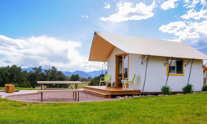 Canon City Cabin | Glamping Tent Single Queen - Royal Gorge Cabins
