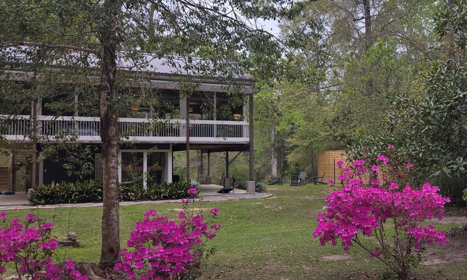 Covington House | Glass House on scenic Bogue Falaya river