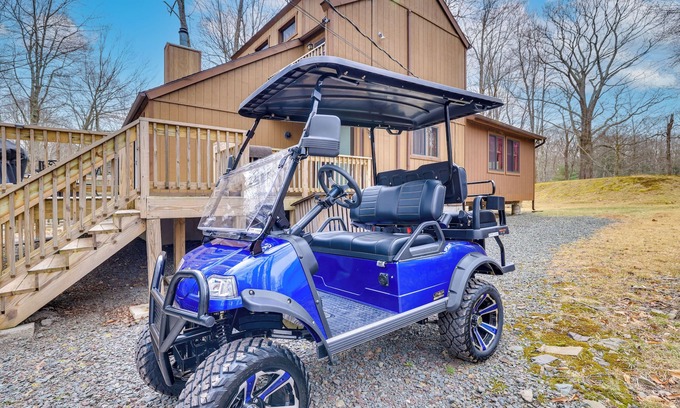 Locust Lake Village House | Golf Cart & Game Room: 'Bear Den' Pocono Lake Home