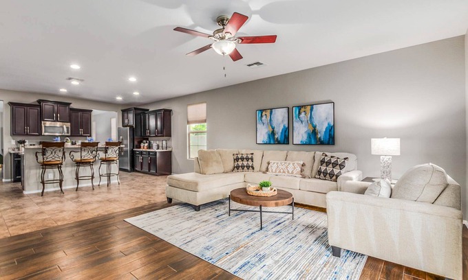 Seville House | Gorgeous 3/2 Corner Lot with Firepit and Grassy Yard!