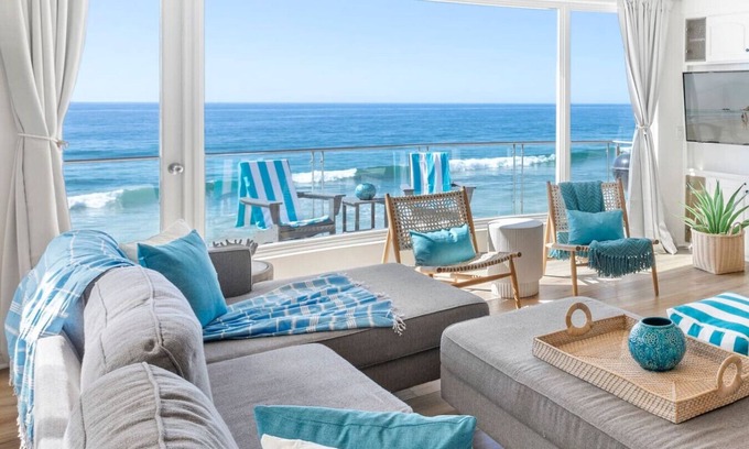 South Oceanside House | Gorgeous Oceanfront Mansion Private Sand Fire Ring