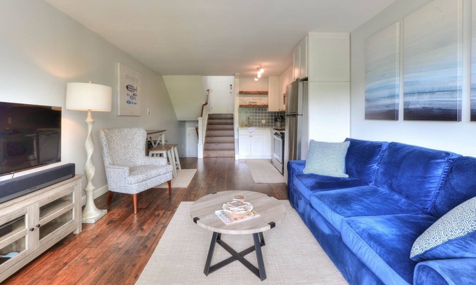 The Pines Condo | Gorgeous renovated property in town & walking distance to the beach & shops