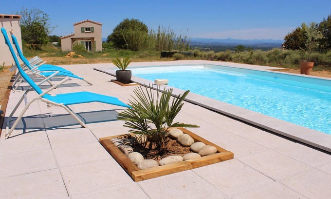 Saint-Julien-de-Peyrolas House | Gorges de l'Ardèche - Gite 4/6 pers + private pool on wooded park and garrigue