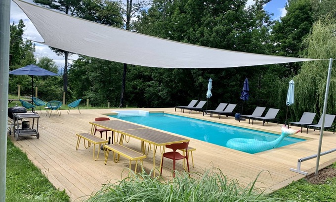 Kerhonkson House | Granit House. Mid-Century Modern with Pool, View, & privacy.Dog and Kid friendly