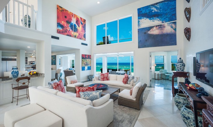 East End House | Great Bluff Estates: Luxury Villa with Pool, Cabanas, Multiple Decks & Great Snorkeling