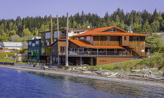 Sointula House | Great family room with a view of downtown Sointula! Full kitchen available.