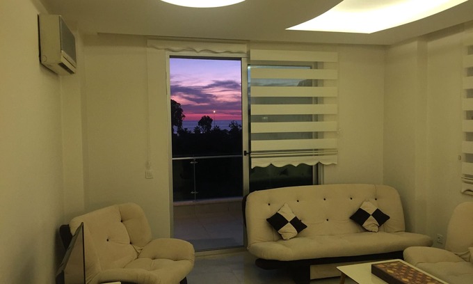 Kestel Apartment | Great Residence 100m to the beach and big balcony with sea view, fully furnished