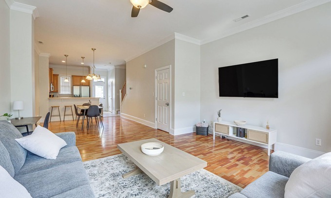 Downtown Greensboro House | Greensboro Townhome w/Fire Pit < 1 Mi to Downtown
