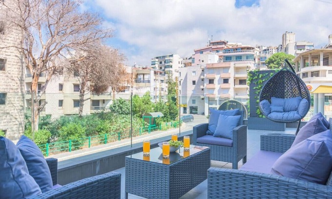 Duhur ash Shuwayr Apartment | Grey 103 2-Bedroom Apartment W/Terrace in Awkar