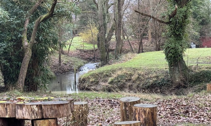 Bramley House | Guildford Home- River, Woodland Garden & Waterfall View, Guildford, Surrey, UK