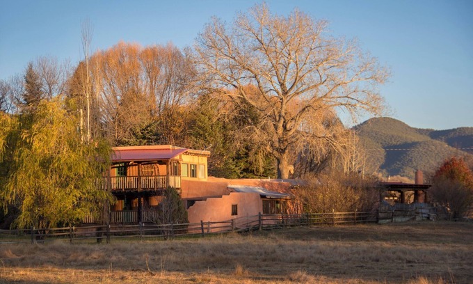 Taos House | Hacienda Encantada Near Town w/Mountain Views and Private Setting Hot Tub