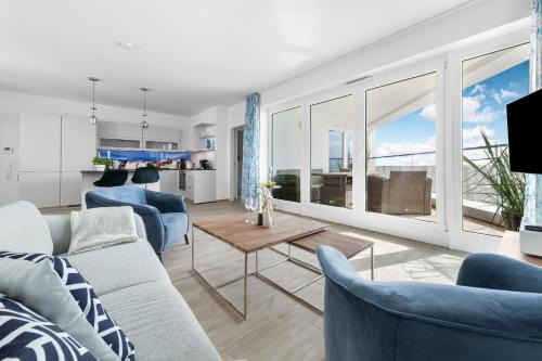 Kappeln Apartment | Hafenloge - Ostseeblick, Terrasse, erste Reihe, Fahrstuhl