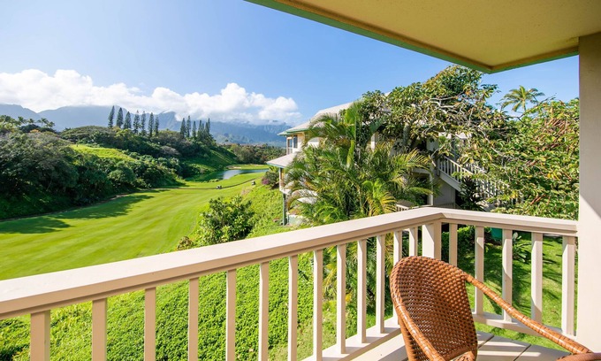 Princeville Condo | Hanalei Bay Villas #22 - a 2br/2.5BA, mountain and golf course view condo