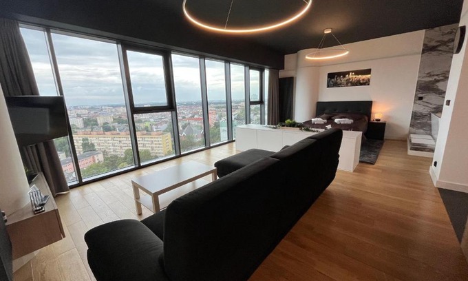 West Pomeranian Voivodeship Apartment | Hanza Tower - Luxurious Apartment 60m2 - 15th Floor City View