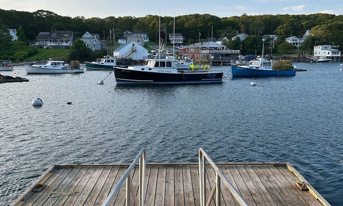 New Harbor Cottage | Harborside Cottage #1 on Working Fisherman's Harbor with Shared Dock and Float