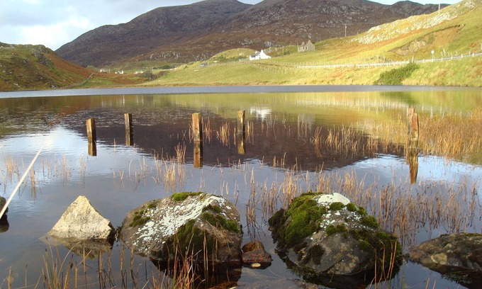 Rodel Cottage | Harris White Cottage SEA & loch VIEWS from traditional modern cottage