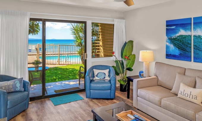 Maalaea Condo | Hawaiian-inspired condo with ocean and pool views