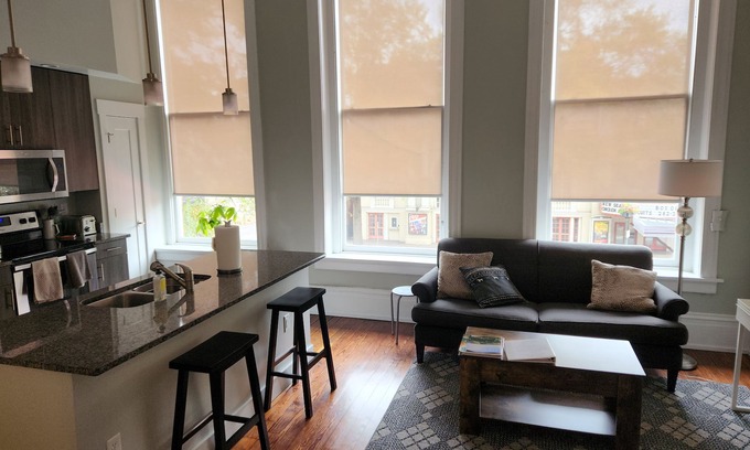 Monroe Ward Condo | Heart of the Arts District RVA New King Suite near MCV VCU Convention Center