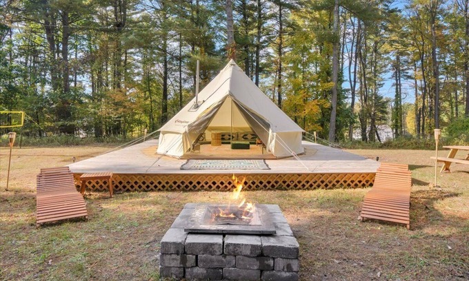 East Stroudsburg Cabin | *Heated Indoor POOL/Glamping+ Firepit/Stone Cabin* Close to Shawnee