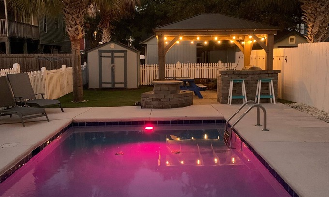 Surfside Beach House | Heated Pool, Hot Tub, Firepit: Beach just 200 Steps. All Inclusive Rates!