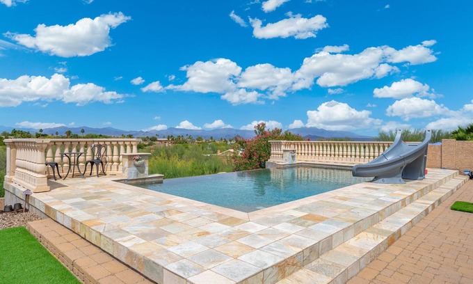 Fountain Hills House | Heated Pool, Waterslide, Mountain Views 3 Bedroom 2 Bathroom Tuscan Home