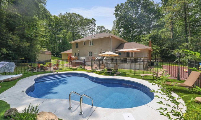 Stroudsburg House | Heated Private Pool Hot Tub Game Room Sauna