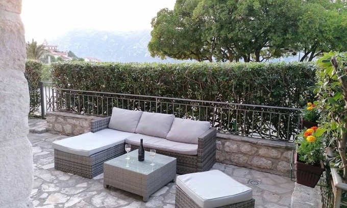 Prcanj Apartment | Heritage House, Ground Floor, Waterfront, Private Patio, Kotor Bay Views