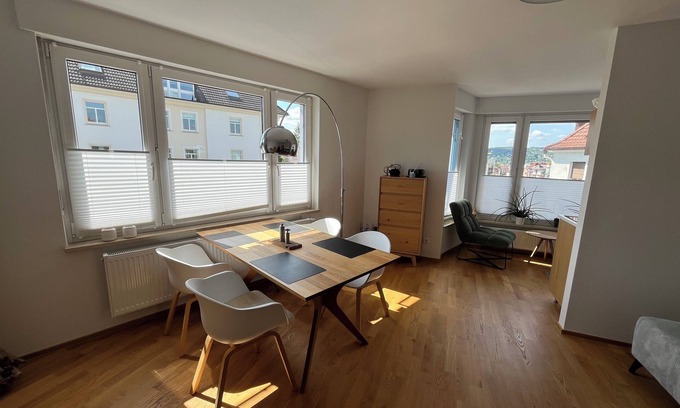 Wuerzburg Apartment | High-quality living close to the city center at Ringpark. Fortress view. Residence 400 m.