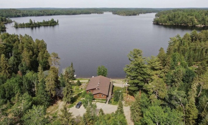 Sioux Narrows Nestor Falls Cabin | Hill Top Cabin with Stunning Lake View shared Hot tub and Sauna!