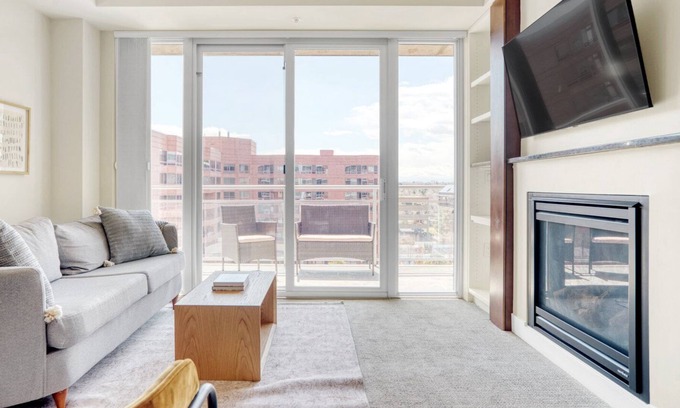Cherry Creek Apartment | Hip Cherry Creek 2BR w/ Gym & Theater, near Pulaski Park, by Blueground