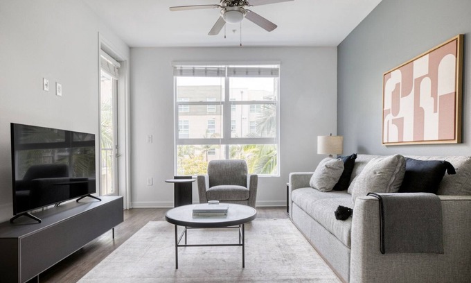 Mission Valley Apartment | Hip Mission Valley 1BR w/Gym, W/D & Pool, nr restaurants, by Blueground