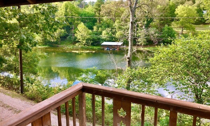 Eureka Springs Cabin | Historic Cabin + Peaceful + Waterside + Patio
