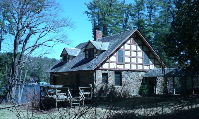 Lake George House | Historic Lakefront Stone Cottage with 40 foot Dock, Lovely Views