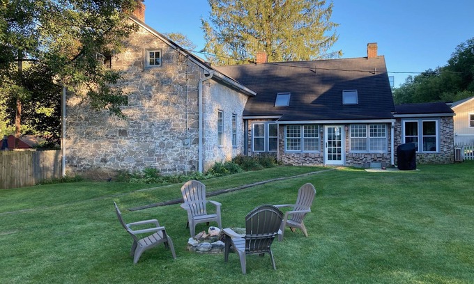 Calvin House | Historic stone farmhouse with rail trail and river access