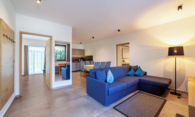 Saltusio Apartment | Holiday Apartment "Camping Passeier Garten" with Mountain View, Pool, Sauna & Wi-Fi