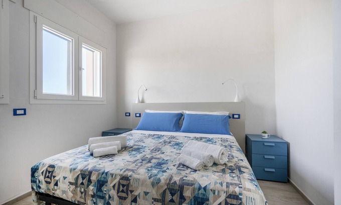 Savelletri Apartment | Holiday Apartment "Gufo Di Mare - Celeste" with Sea View, Private Terrace & Wi-Fi