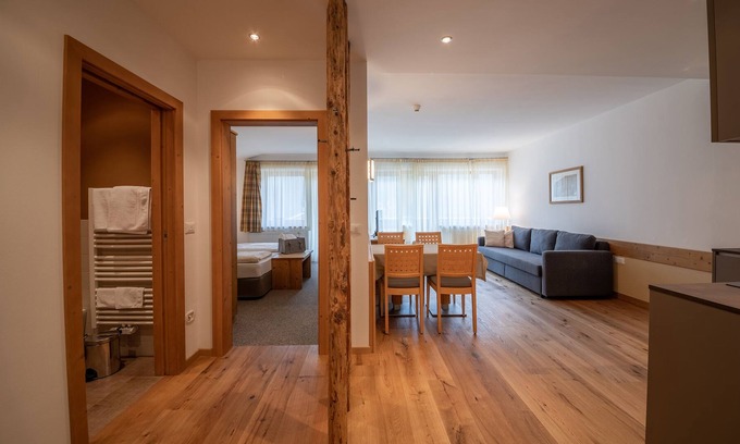 Santa Valburga Apartment | Holiday Apartment 'Pöder Flimkanzel' with Mountain View, Balcony, Shared Garden & Wi-Fi