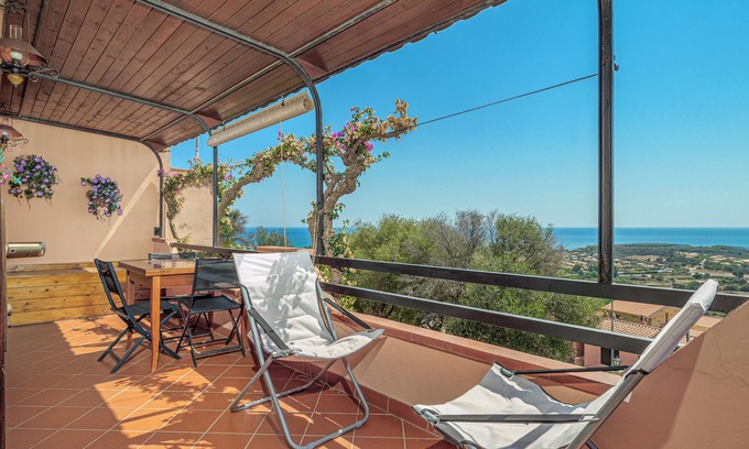 Agrustos House | Holiday Home 'Bouganville House' with Sea View, Private Terrace and Shared Garden