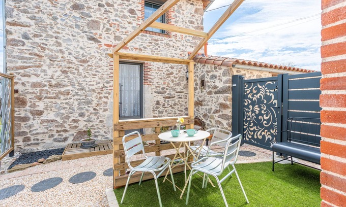 Pouzauges House | Holiday Home 'L'étable 15kms Puy Du Fou' with Private Terrace and Wi-Fi