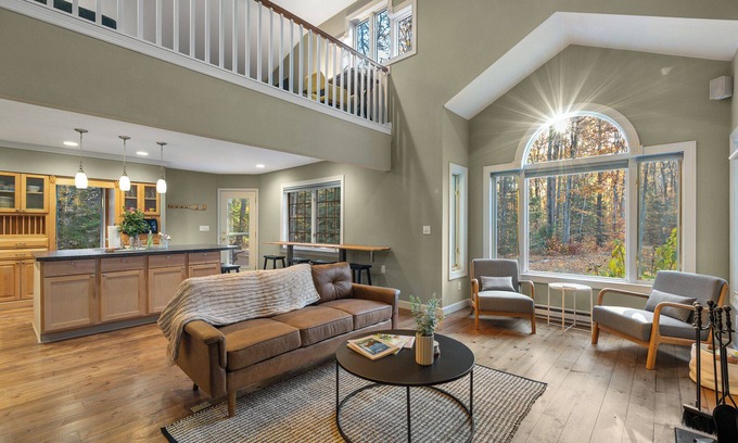 Sturgeon Bay House | Home near Egg Harbor with Hot Tub + Dog-Friendly, Wooded Lot, Fire Pit