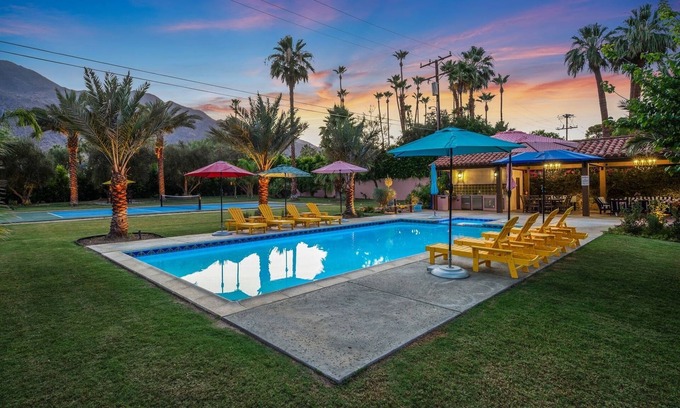 Old Las Palmas House | Home with Pickleball Court, Pool Table, and Saltwater Pool! Walk to Downtown!