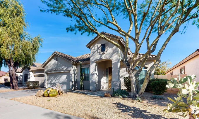 Sonoran Foothills House | Home with private yard, office, billiards, on-site pool, hot tub & tennis courts