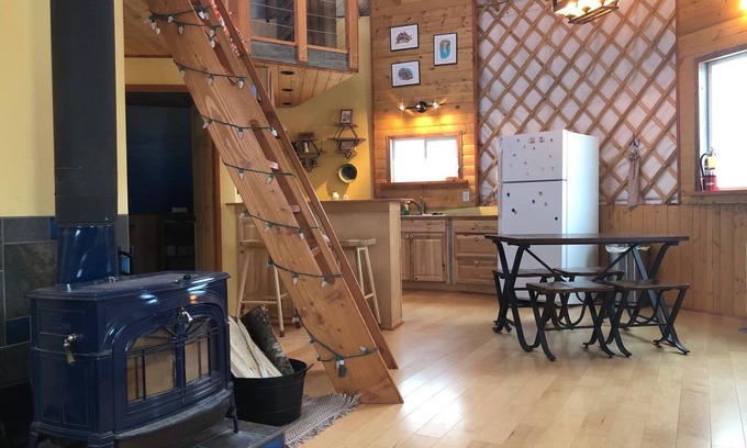 Fritz Creek House | Homer Nordic Yurt-Modern living in rustic style! Front door hiking, sking, more!