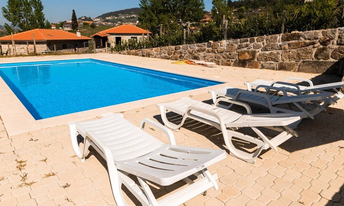Castelo de Paiva House | Homerez - Nice house for 3 ppl. with shared pool and balcony at Fornos