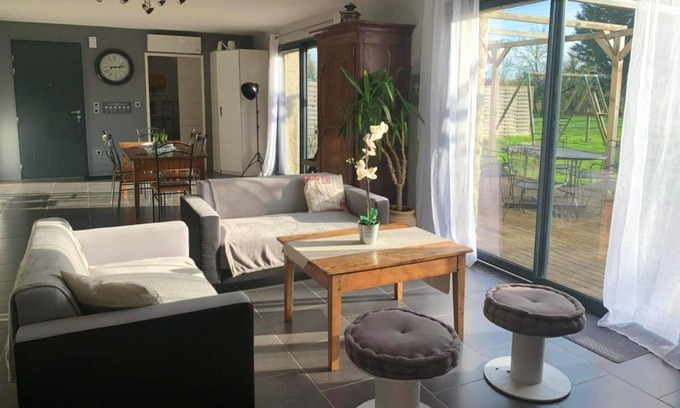 Marigny Villa | Homerez - Villa for 6 ppl. with swimming-pool, sauna and garden at Marigny