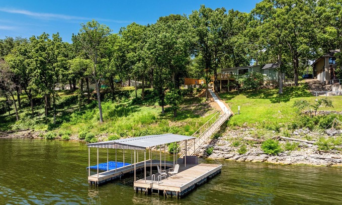 Grove House | Honey Creek Lakefront Property w/Private Dock & Boat Ramp - Close to Downtown