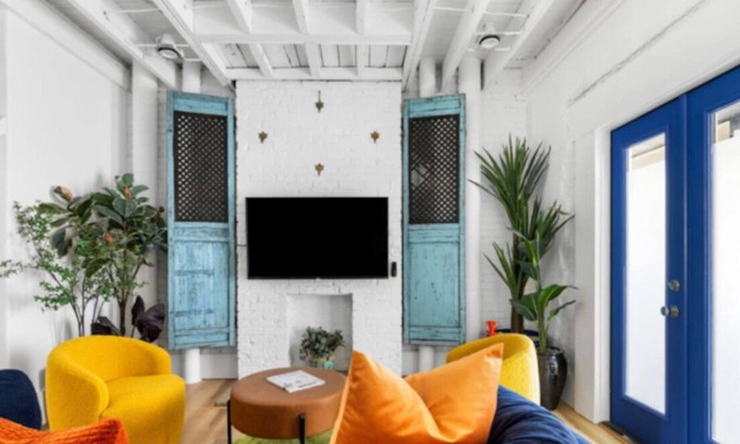 Lower Lawrenceville House | ★ HostWise Stays ★ Casa Santorini - Aegean Inspired, Instaworthy!